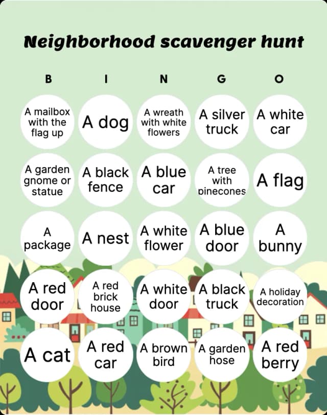 Neighborhood scavenger hunt