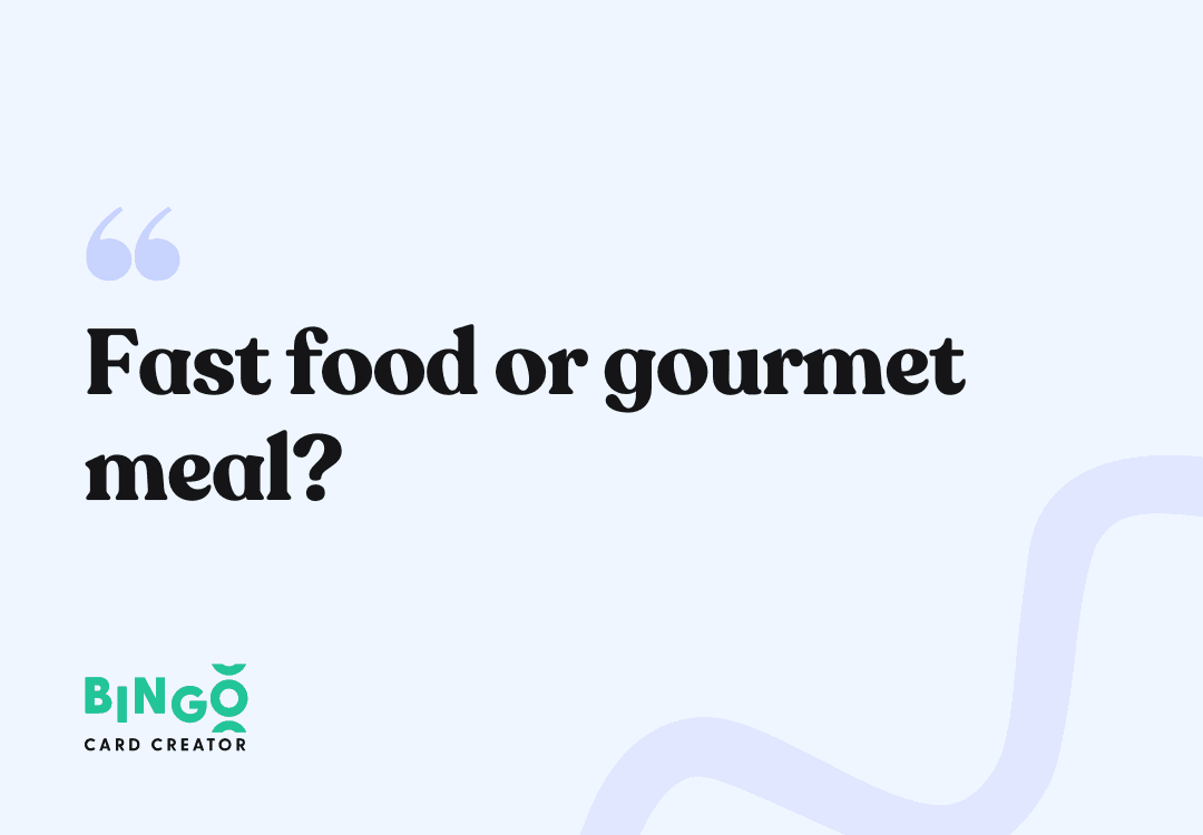 fast food or gourmet meal
