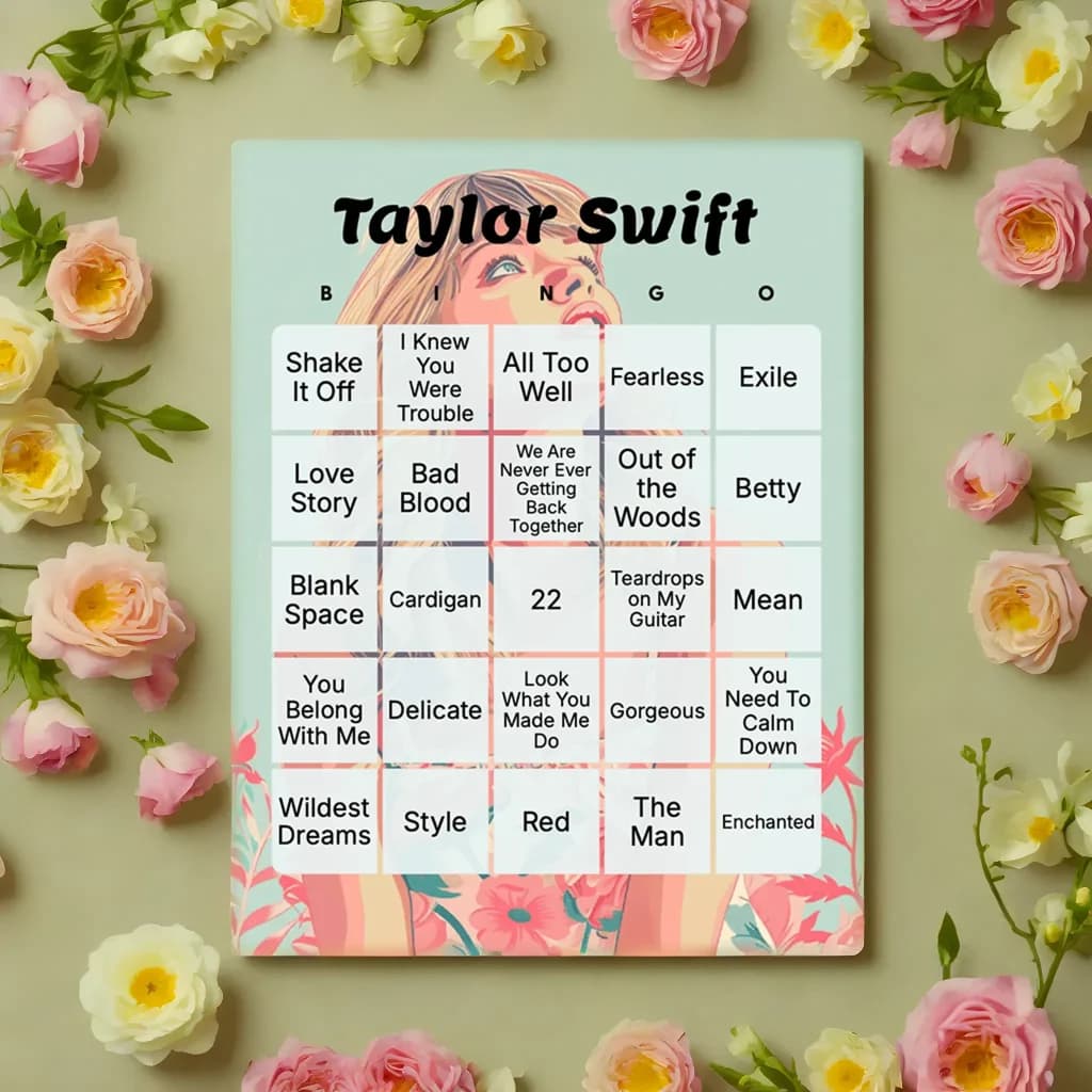 taylor swift bingo flowers background